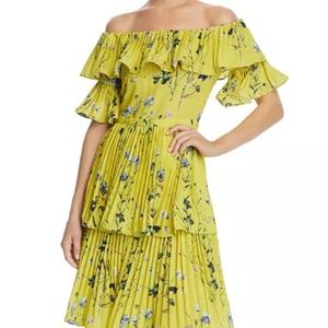 Aqua - pleated tiered dress